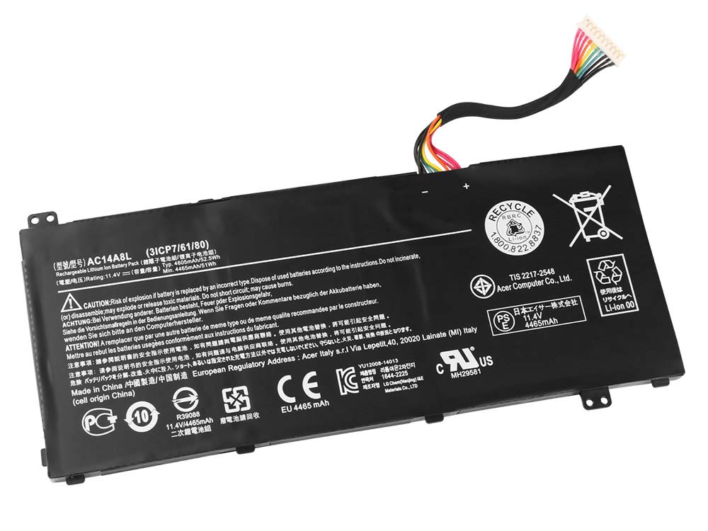 11.4V 52.5Wh Acer Aspire N7-591G-70TG VN7-591G-74SK Battery