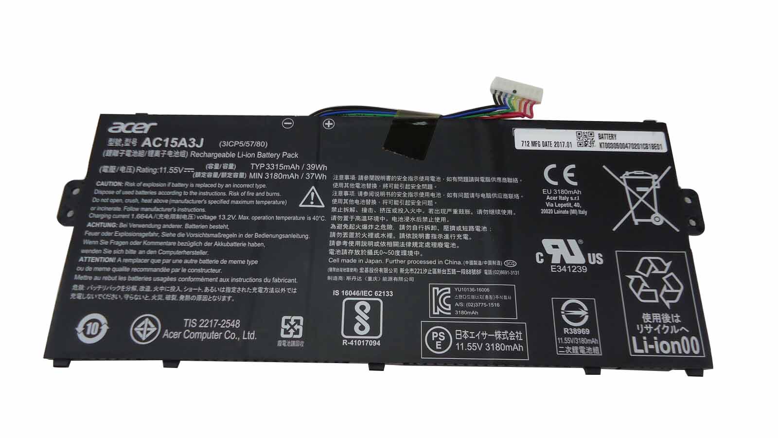 3315mAh 39Wh Battery Acer Chromebook 11 CB311-9H-C12A