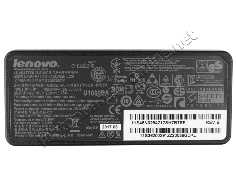 Original 65W Lenovo ThinkPad L520 5017-48U AC Adapter Charger Power Cord - Click Image to Close